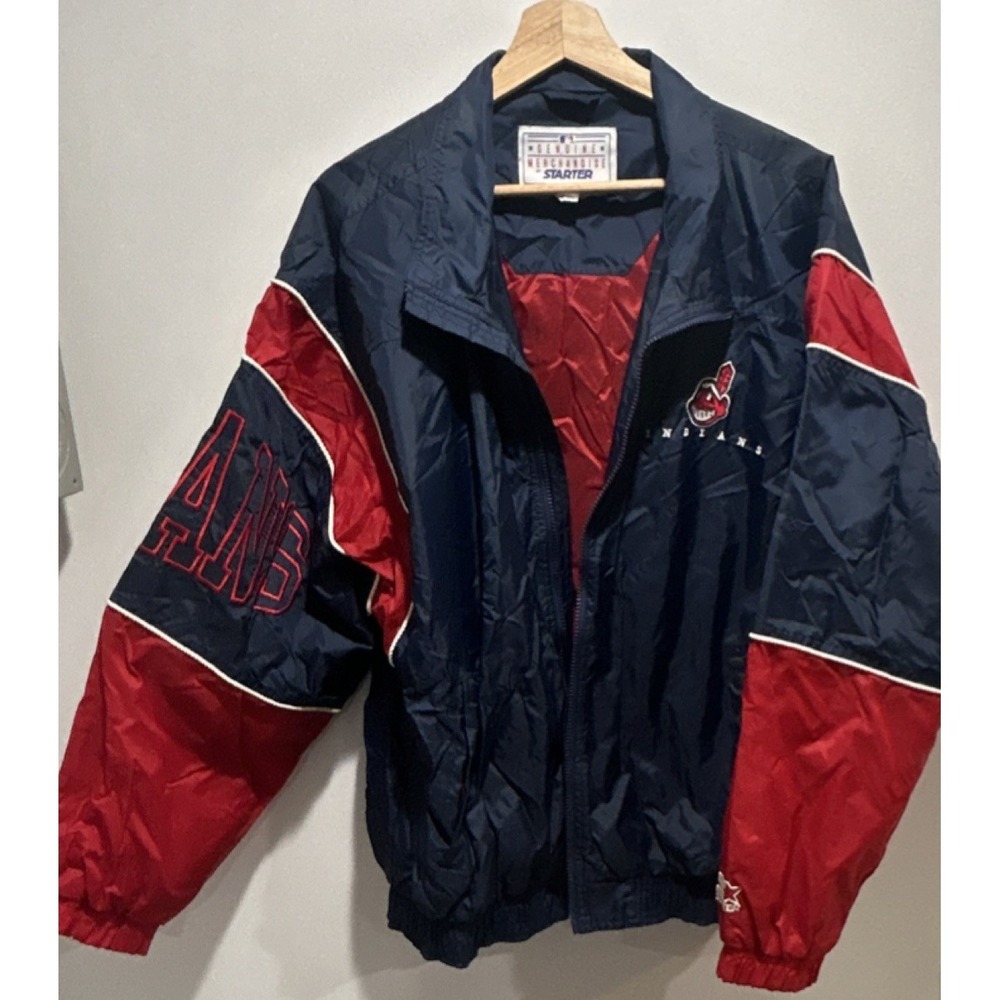 RARE Vintage 90s Indians Starter Jacket Size Large
